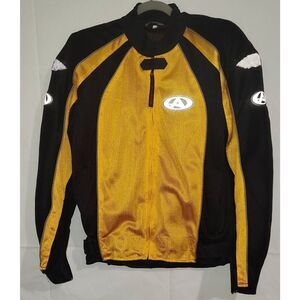 AGVSPORT AGV Mesh Sport Motorcyle Jacket with Arm/back Armor Size 3XL Black Yell